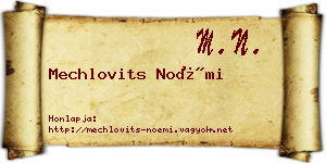 Mechlovits Noémi névjegykártya